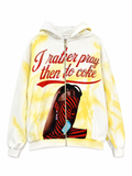 WHITE RHINESTONES I RATHER PRAY HOODIE
